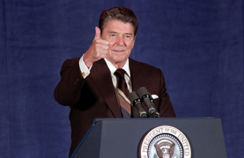 Reagan thumbs up